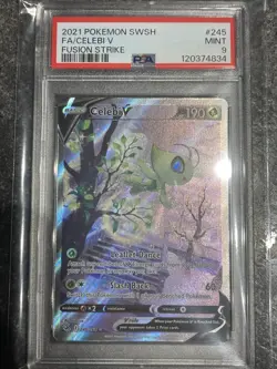 PSA 9 - Celebi V 245/264 Pokemon TCG Sword & Shield Fusion Strike Alternate Art - Image 1