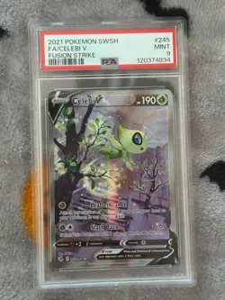 PSA 9 - Celebi V 245/264 Pokemon TCG Sword & Shield Fusion Strike Alternate Art - Image 2