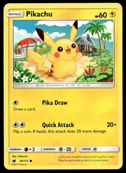 Pokemon TCG Pikachu Crimson Invasion 30/111 Regular Common - Image 1