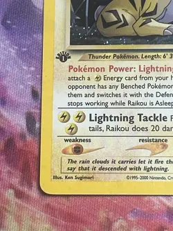 Pokemon TCG Raikou Neo Revelation Holo Rare Card 13/64 1st Edition - Image 4