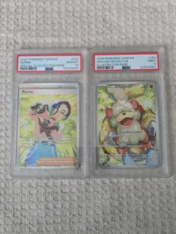 2024 Pokemon TWM EN Sequential Grading #220 Perrin PSA 10, #181 Growlithe PSA 9 - Image 1