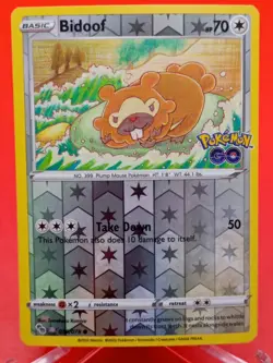 Bidoof Peelable Ditto 059/078 Pokemon GO Reverse Holo Near Mint Pokemon TCG - Image 1