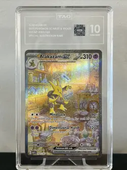ALAKAZAM EX 201/165 Special Illustration Rare POKEMON 151 SV Tag Gem Mint 10 - Image 2