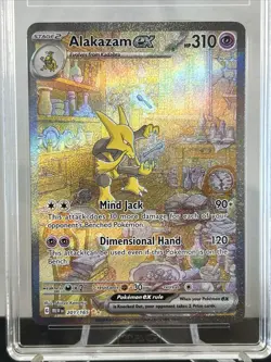 ALAKAZAM EX 201/165 Special Illustration Rare POKEMON 151 SV Tag Gem Mint 10 - Image 3
