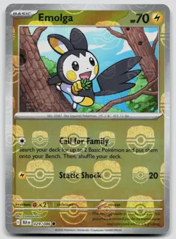 Emolga 029/086 Black Bolt Master Ball Pokemon NM - Image 1