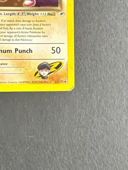 Rocket's Hitmonchan 11/132 Holo Rare - Gym Heroes 2000 - Pokemon TCG - MP - Image 4