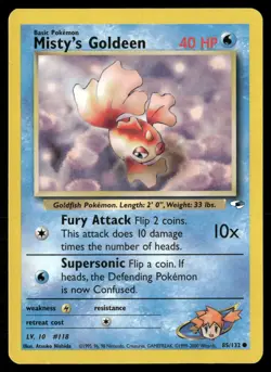 Misty's Goldeen 85/132 Common Gym Heroes Pokemon Moderately Played - Image 1