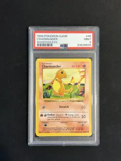 1999 Pokemon Base Shadowless Charmander #46 PSA 9 MINT - Image 1