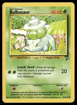 Bulbasaur 67/130 Common Base Set 2 Pokemon Moderately Played - Image 1