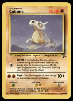 Cubone 70/130 Common Base Set 2 Pokemon Moderately Played - Image 1