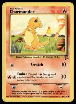 Charmander 69/130 Common Base Set 2 Pokemon Moderately Played - Image 1