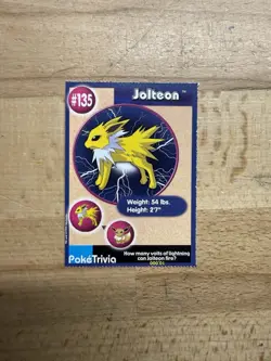 Pokemon Burger King Jolteon #135 PokeTrivia Promo LP - Image 1