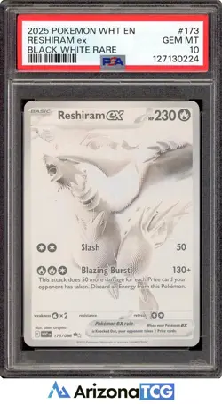 Pokemon 2025 Reshiram ex 173/086 Black White Rare White Flare GEM MINT PSA 10 - Image 1