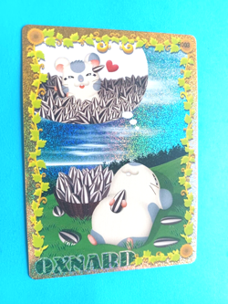 HAMTARO OXNARD FULL TUMMY FOIL RARE INSERT SERIES 1 CARD LITTLE HAMSTERS - Image 1