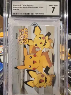 Pikachu The Movie 2000 Pokemon Card Japanese Very Rare Lawson Limited cgc 7 - Image 1