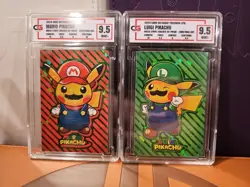 Pokemon - ELECTRIC PIKACHU Card Database * Mario & Luigi * CRACKED ICE* CG 9.5!! - Image 1
