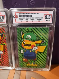 Pokemon - ELECTRIC PIKACHU Card Database * Mario & Luigi * CRACKED ICE* CG 9.5!! - Image 3