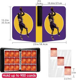 Lakers Kobe Bryant Basketball 3 Ring Card Binder Trading Cards 900 Pockets NWT - Image 3