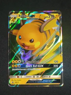 Pokemon Raichu GX SM213 Hidden Fate Black Star Promo NM - Image 1