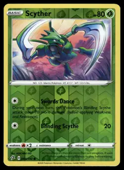 Scyther 004/192 Common Rebel Clash Pokemon Reverse Holo NM - Image 1