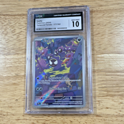Pokemon CGC 10 Gem Mint Gastly 177/162 Illustration Rare Holo Temporal Forces - Image 1