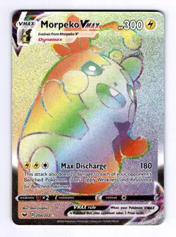Morpeko VMAX (Secret) Sword & Shield Base Set #204 (2020) Holo NM Pokemon - Image 1