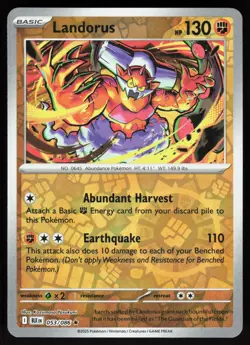 Landorus 053/086 Holo Rare Black Bolt Pokemon Reverse Holo Near Mint - Image 1