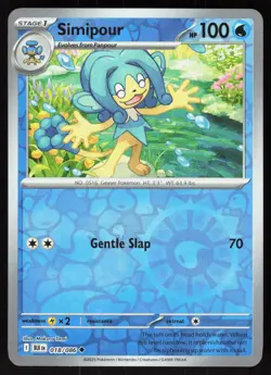 Simipour 018/086 Uncommon Black Bolt Pokemon Reverse Holo Near Mint - Image 1