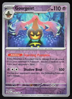 Gourgeist 078/182 Uncommon Paradox Rift Pokemon Reverse Holo Near Mint - Image 1