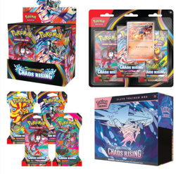 PREORDER Pokemon Chaos Rising Bundle ETB + Booster Box + 3pk Blister + 4 sleeve - Image 1