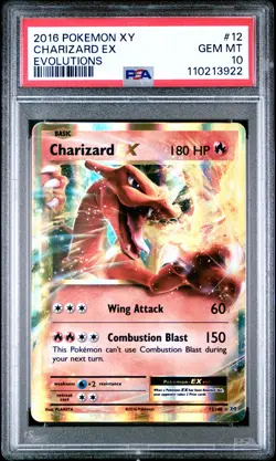 2016 POKEMON XY EVOLUTIONS #12 CHARIZARD EX PSA 10 - Image 1