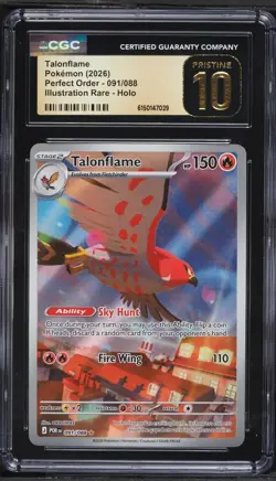 Pokemon TCG Talonflame 091 ILLUSTRATION ME Perfect Order CGC Pristine 10 - Image 1