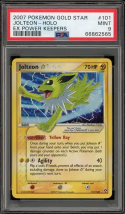 Pokemon Jolteon Gold Star EX Power Keepers Holo Ultra Rare #101 PSA 9 Mint - Image 1