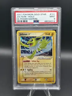 2007 POKEMON EX POWER KEEPERS #101 JOLTEON GOLD STAR PSA 9 - Image 1