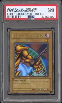 2002 Yu-Gi-Oh LOB Left Arm Of The Forbidden One 1st Ed PSA 9 - Image 1