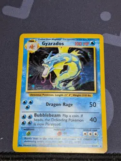 Gyarados 1999 Original Rare Holographic Pokemon Card #6/102 - Image 3
