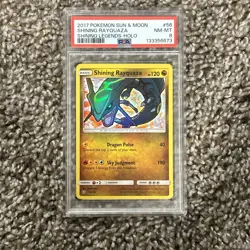 Pokemon TCG Shining Rayquaza Holo Rare Card Shining Legends 56/73 PSA 8! - Image 1