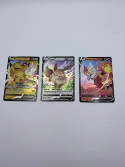 Pokemon Cards Bundle Eevee V Eevee Stamp Pikachu V Cinderace V Ultra Rare - Image 1