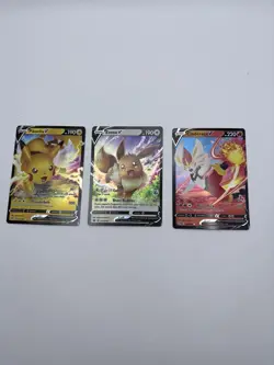 Pokemon Cards Bundle Eevee V Eevee Stamp Pikachu V Cinderace V Ultra Rare - Image 2