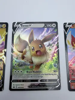 Pokemon Cards Bundle Eevee V Eevee Stamp Pikachu V Cinderace V Ultra Rare - Image 4