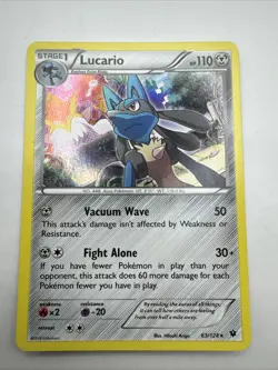 Pokemon TCG Card Lucario 63/124 – Holo Rare – XY Fates Collide - Image 1