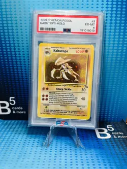 POKEMON 1999 Fossil KABUTOPS Holo #9 PSA 6 - Image 1
