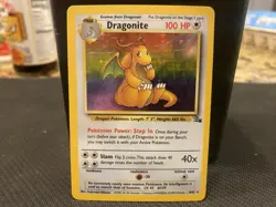 LP/MP Pokemon TCG Dragonite Fossil 4/62 Holo Rare English Card 1999 - Image 1