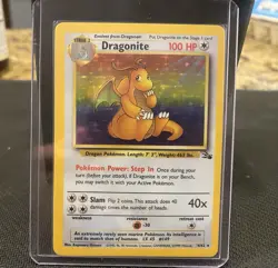LP/MP Pokemon TCG Dragonite Fossil 4/62 Holo Rare English Card 1999 - Image 3
