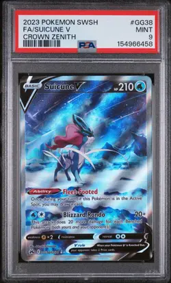 Suicune V GG38/GG70 Ultra Rare PSA 9 Pokemon TCG Crown Zenith English - Image 1