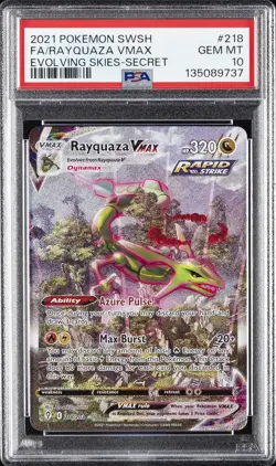 2021 POKEMON SWORD & SHIELD EVOLVING SKIES SECRET FULL ART/RAYQUAZA VMAX PSA 10 - Image 1