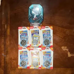 6 Pokemon Scarlet & Violet Surging Sparks Booster Packs and 1 Triple whammy Tin - Image 3
