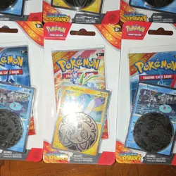 6 Pokemon Scarlet & Violet Surging Sparks Booster Packs and 1 Triple whammy Tin - Image 5