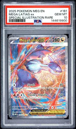 Mega Latias EX 181/132 PSA 10 MEG EN Special Illustration Rare SIR Pokemon - Image 1