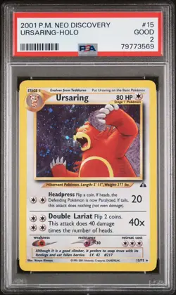 2001 Pokemon Neo Discovery Ursaring Holo Rare #15 PSA 2 - Image 5